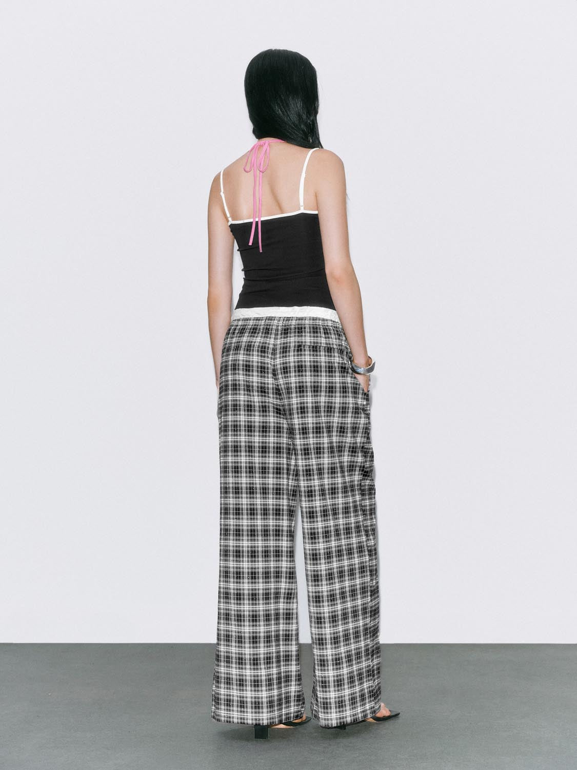 Plaid Wide-Leg Pants