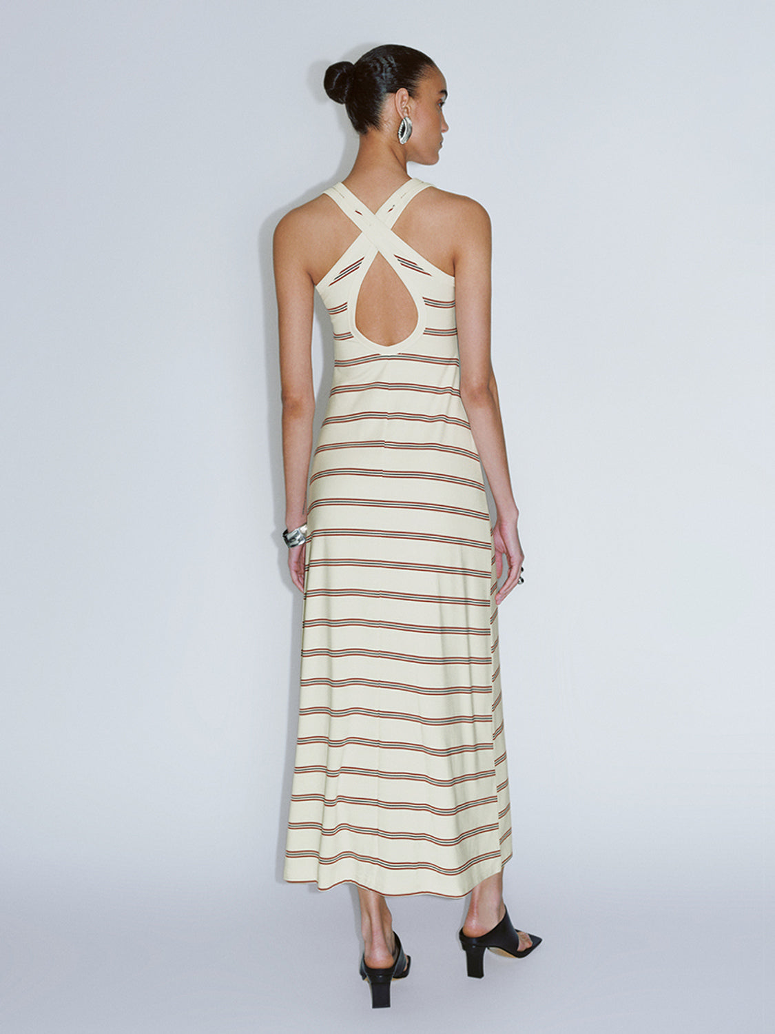 Striped Sleeveless A-Line Dresses