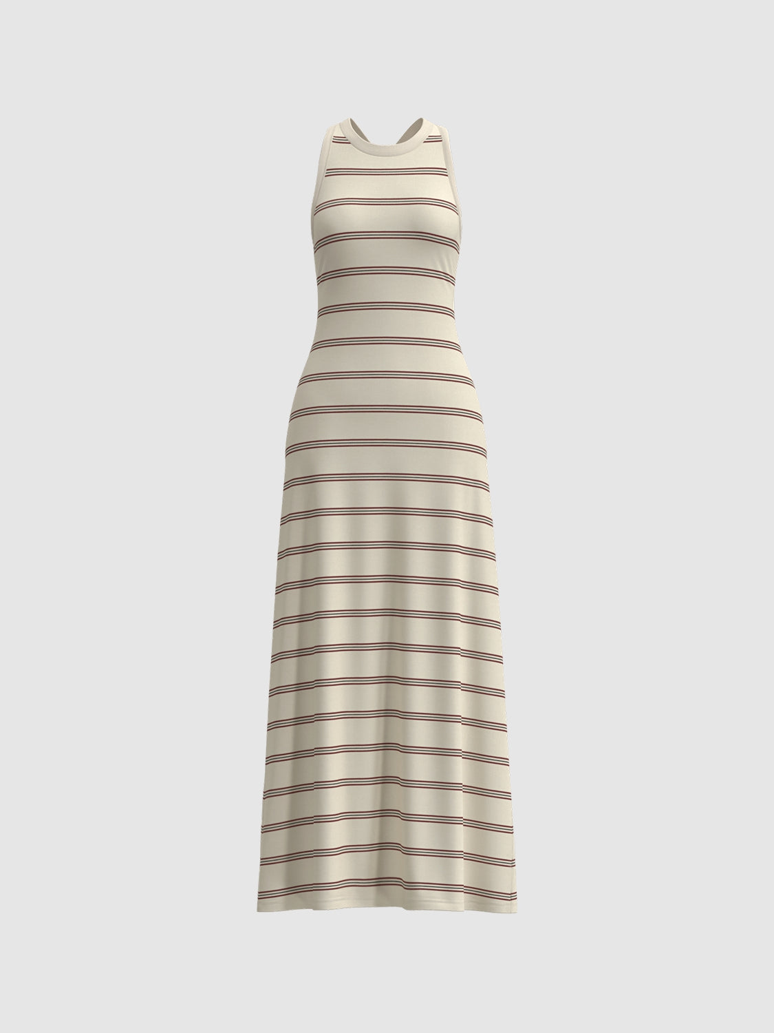 Striped Sleeveless A-Line Dresses