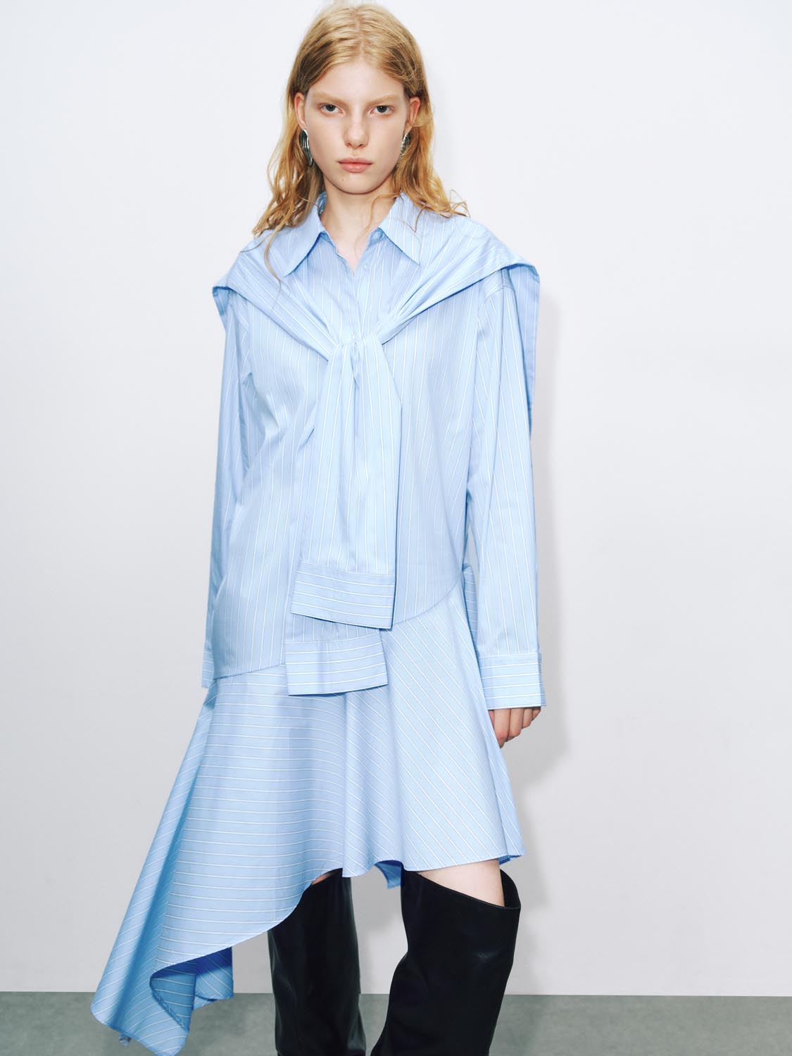 Scarf Décor Irregular Hem A-Line Maxi Dresses