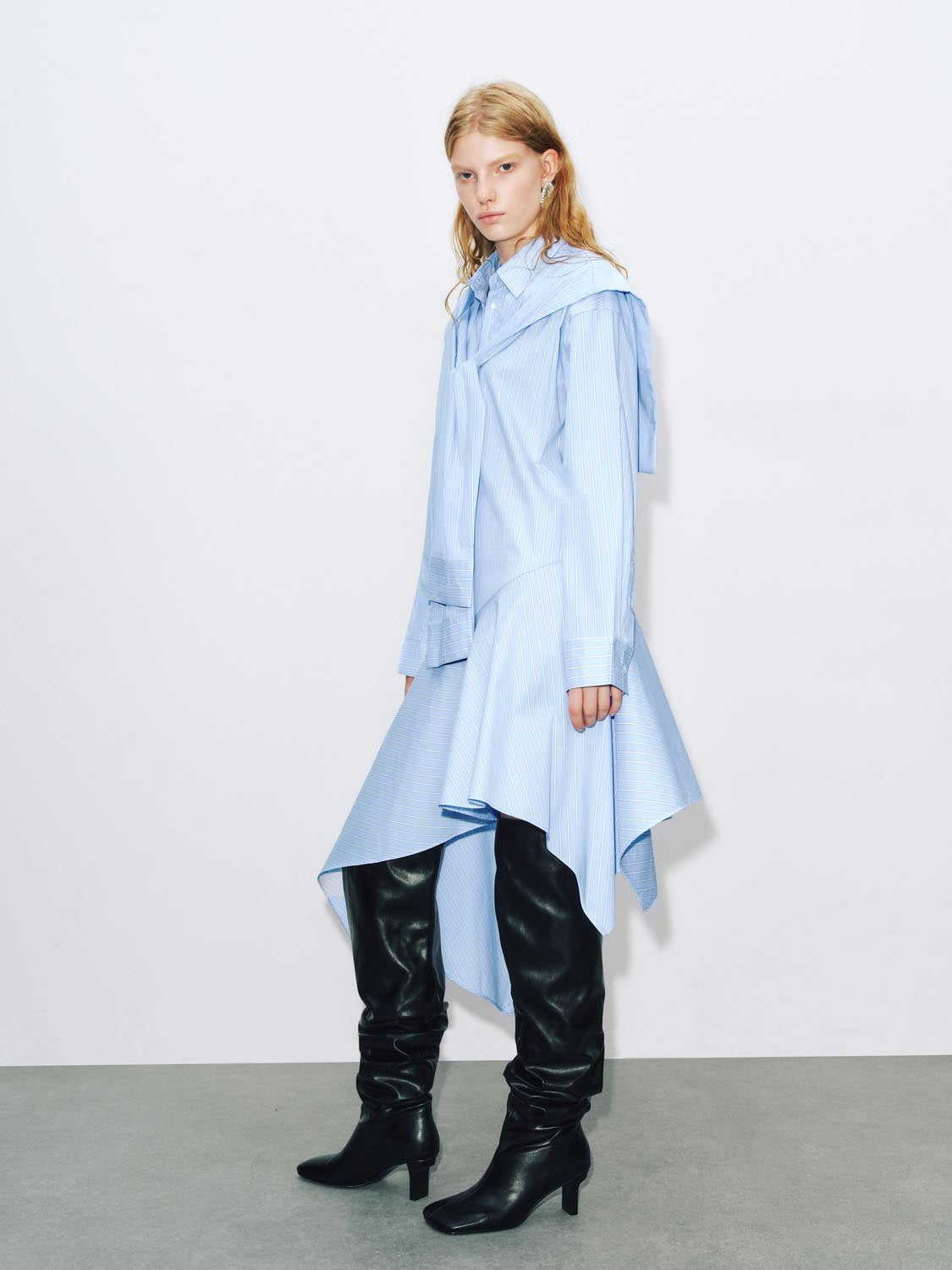 Scarf Décor Irregular Hem A-Line Maxi Dresses