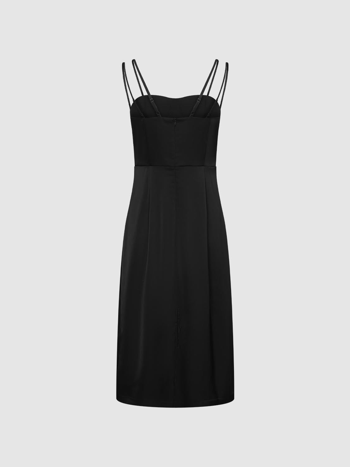 Cross Back Skinny-Fit Midi Dresses