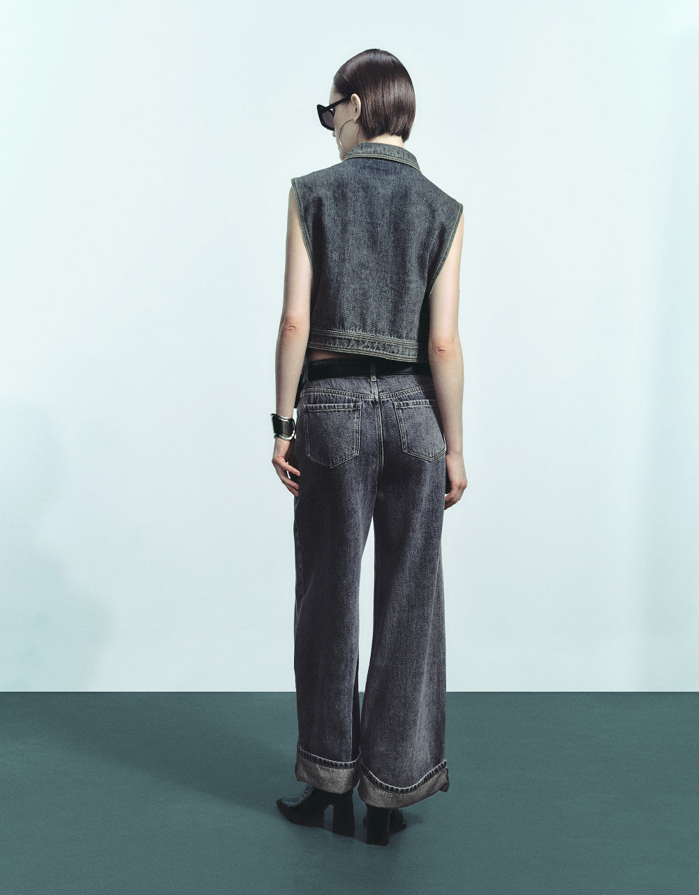 Lapel Denim Waistcoat