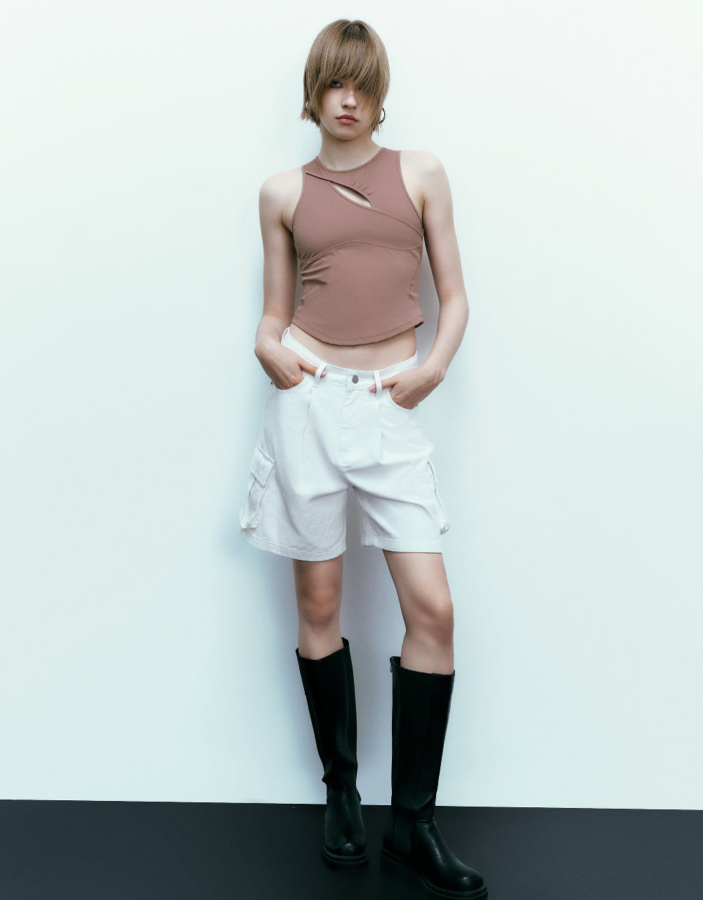 Multi-Pocket Denim Shorts