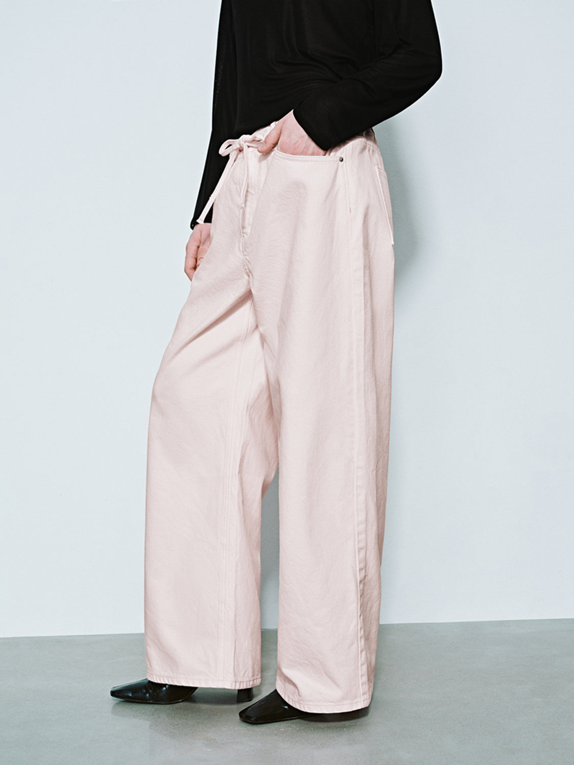 Wide-Leg Denim Jeans
