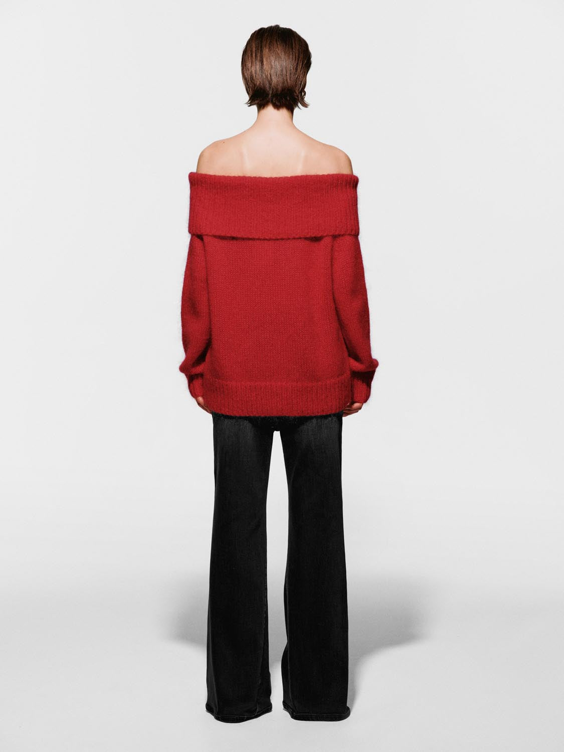 Belted Washed Flare Leg Jeans