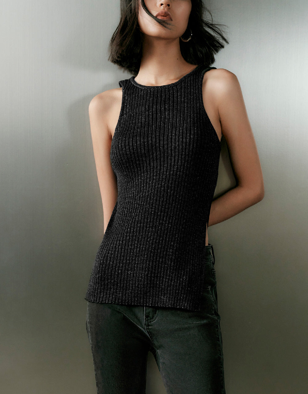 Asymmetric Knitted Tank Top
