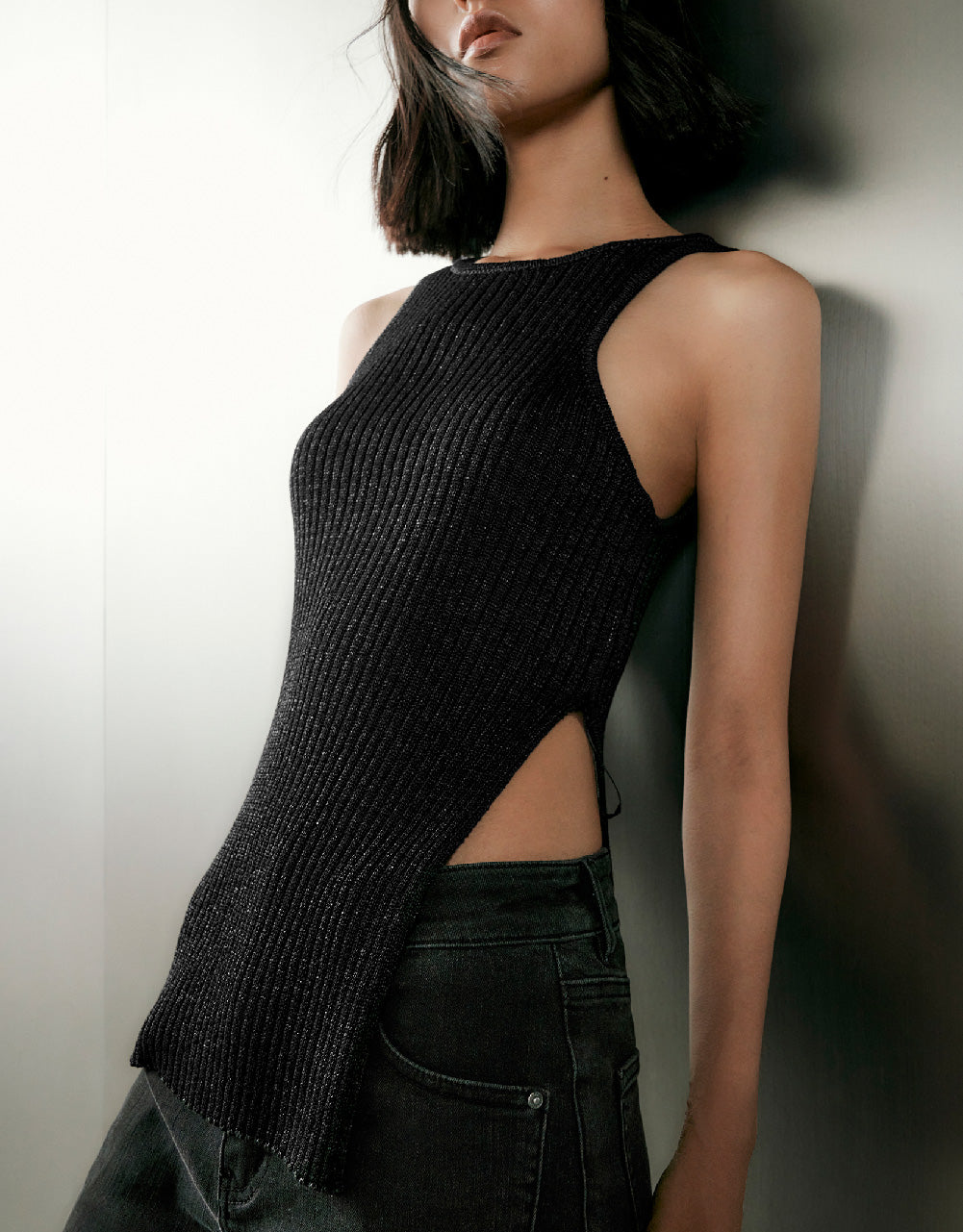 Asymmetric Knitted Tank Top