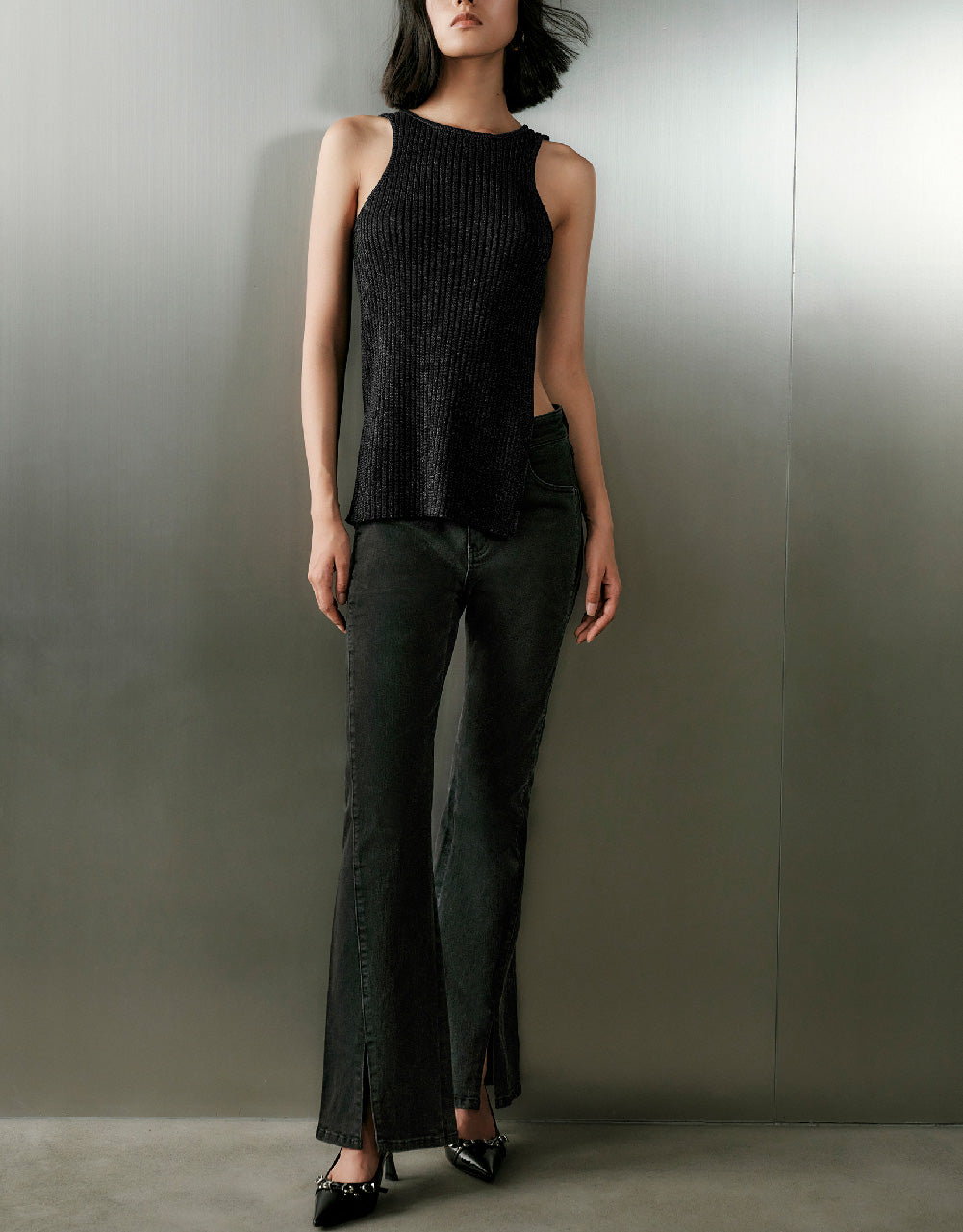 Asymmetric Knitted Tank Top