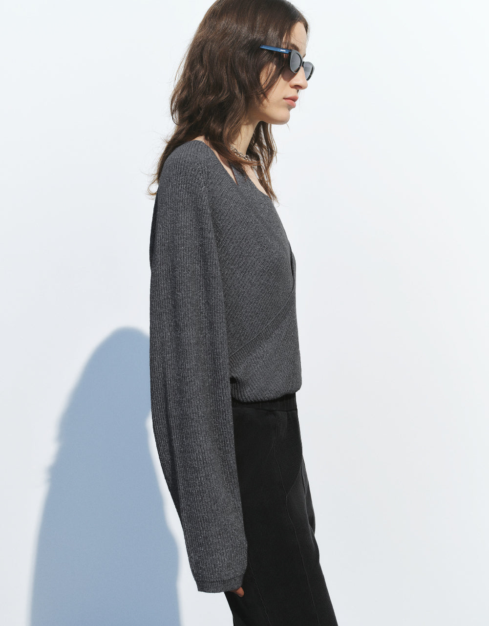 2 In 1 U Neck Knitted T-Shirt