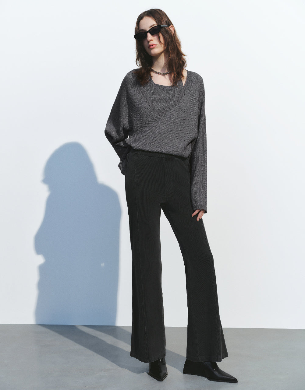 2 In 1 U Neck Knitted T-Shirt