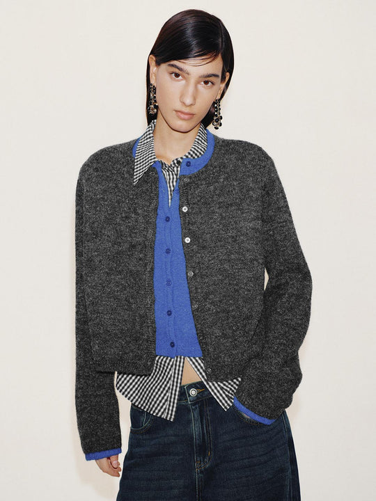 2 In 1 Contrast Knitted Cardigans