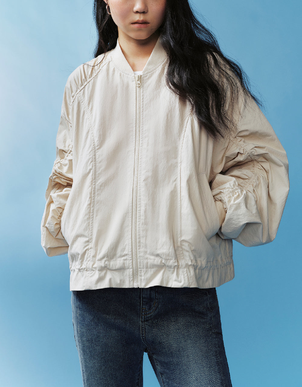 Zipper Front Oversized Jacket
