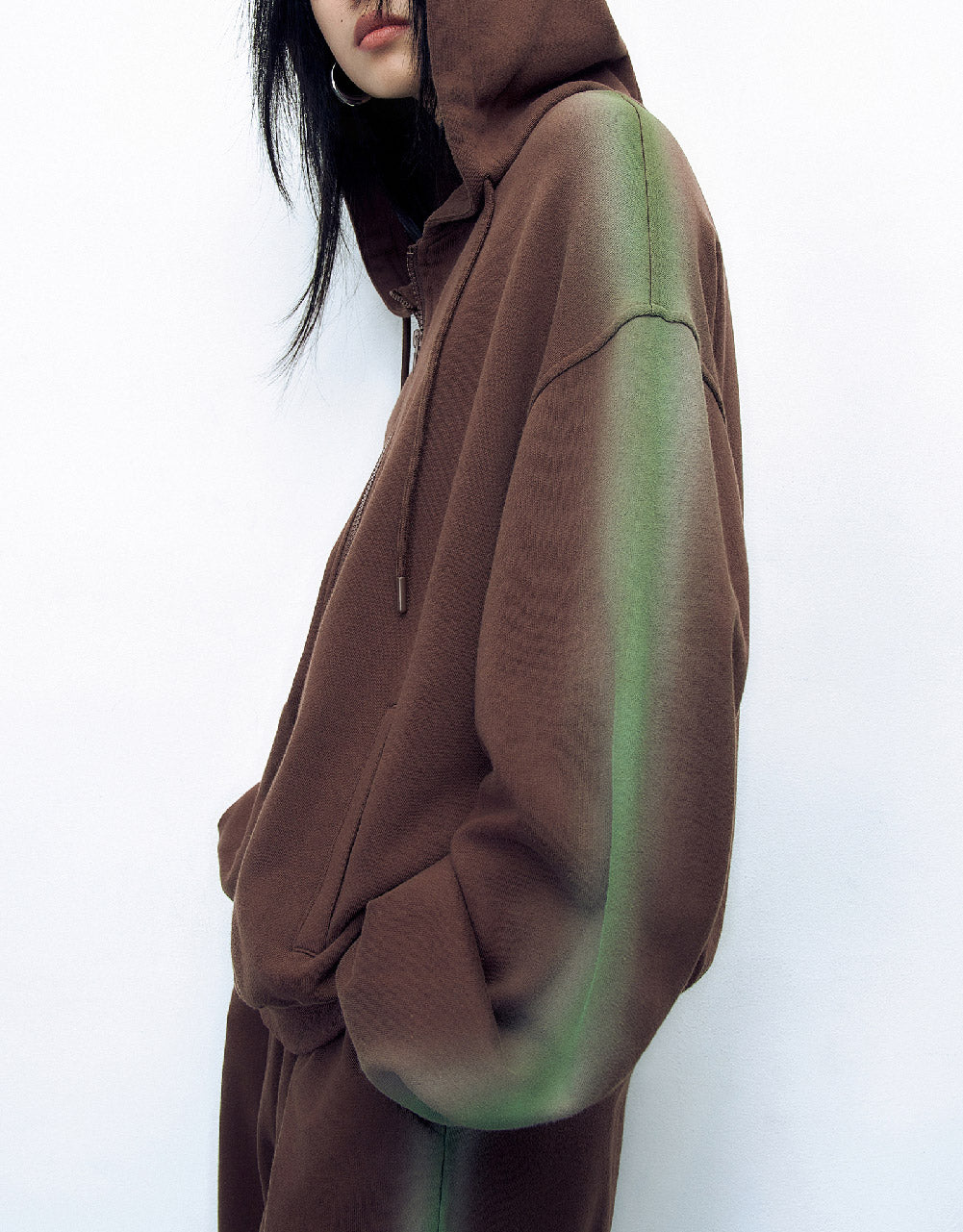 Zipper Front Hooded Jacket