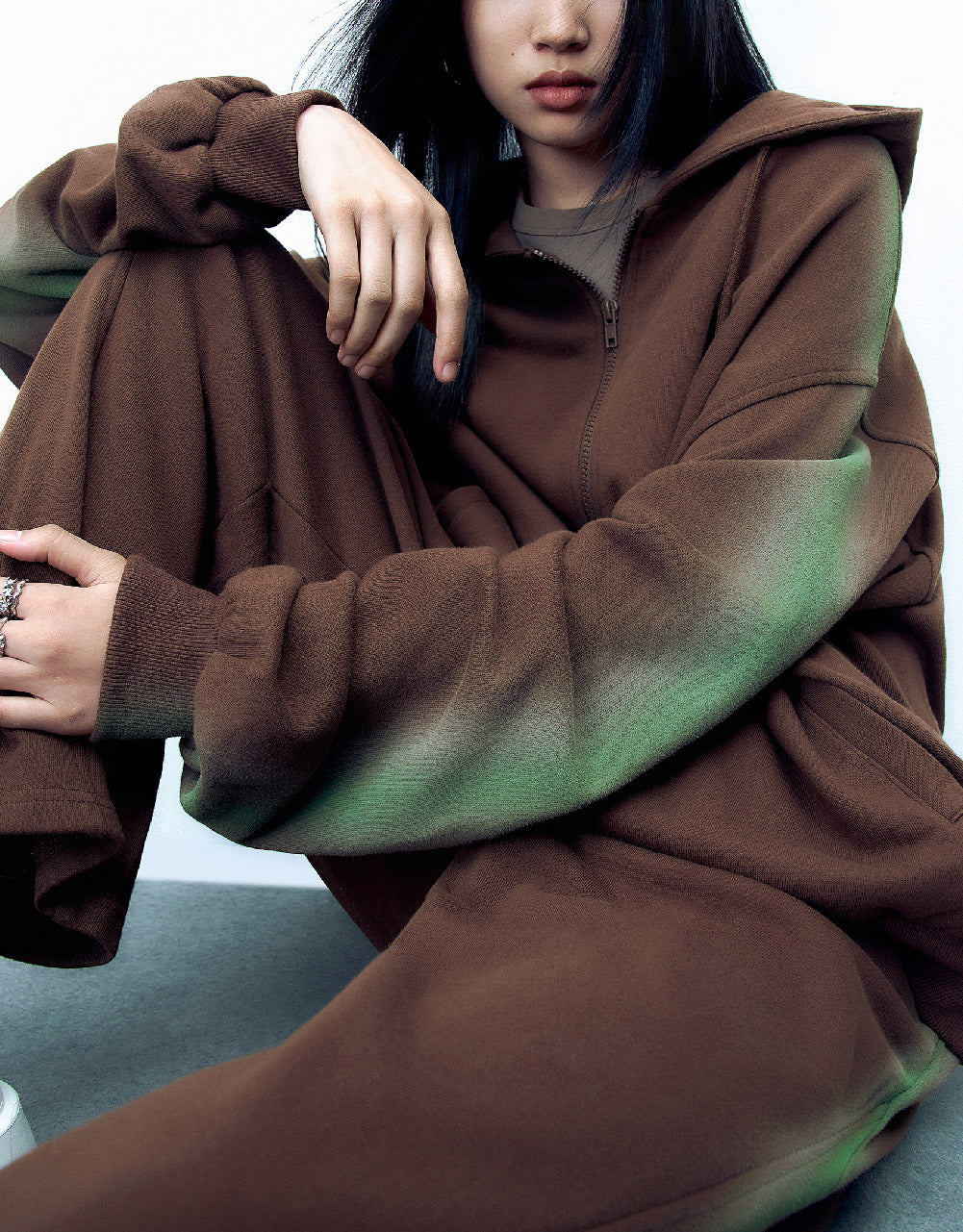 Zipper Front Hooded Jacket