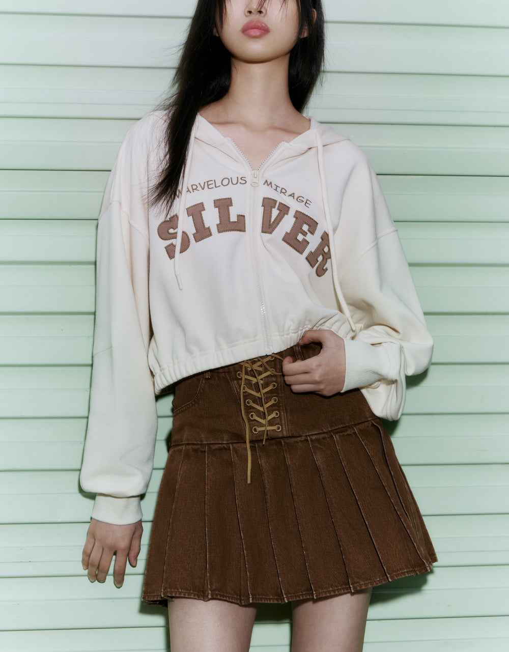 Letter Print Hooded Jacket