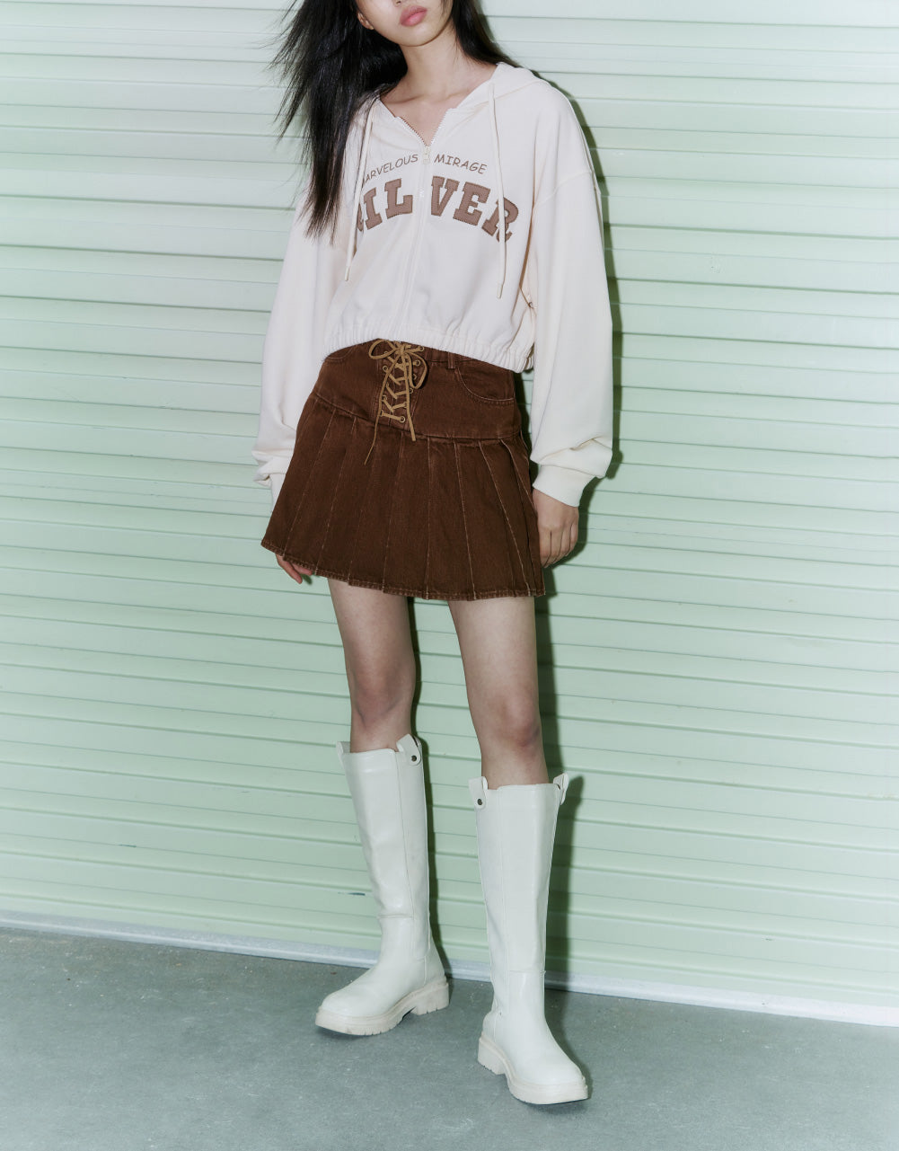 Letter Print Hooded Jacket