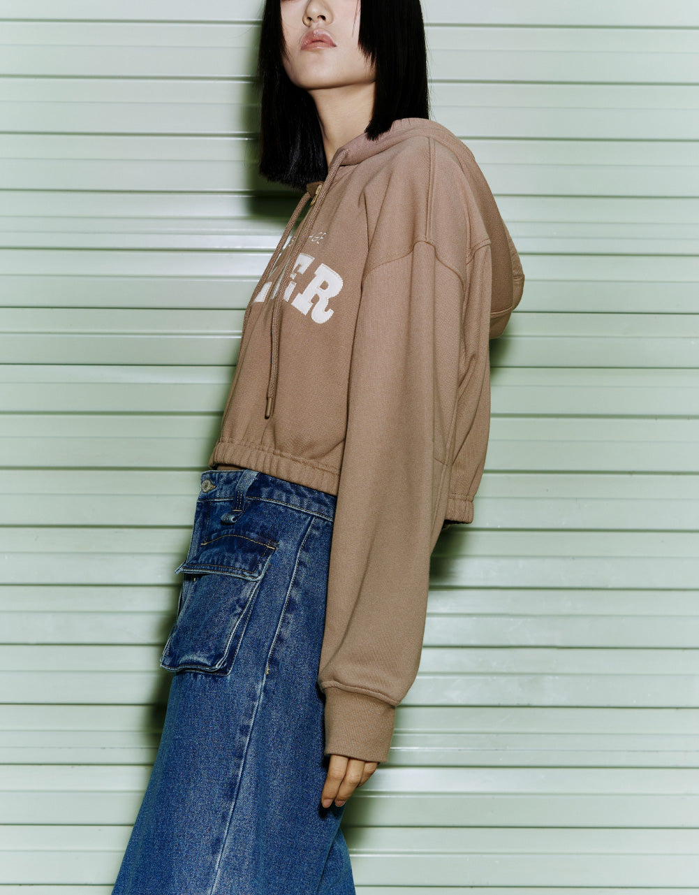 Letter Print Hooded Jacket