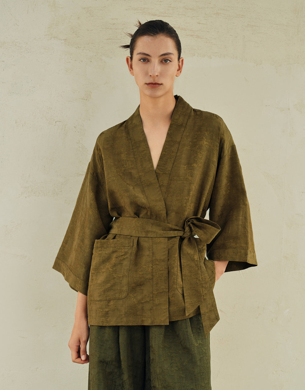 Open Front Jacket With Belt