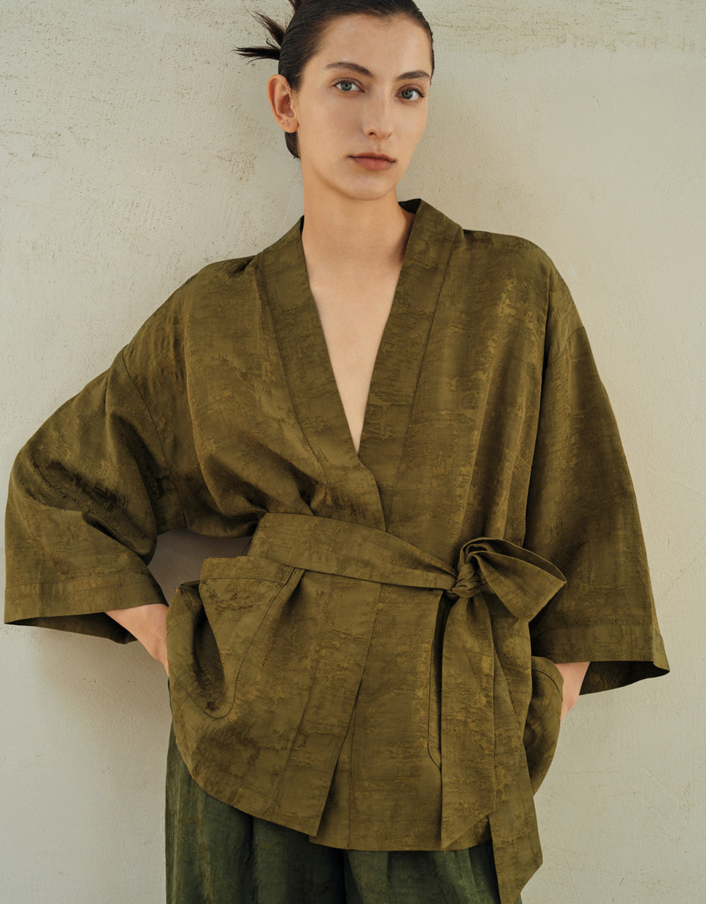 Open Front Jacket With Belt