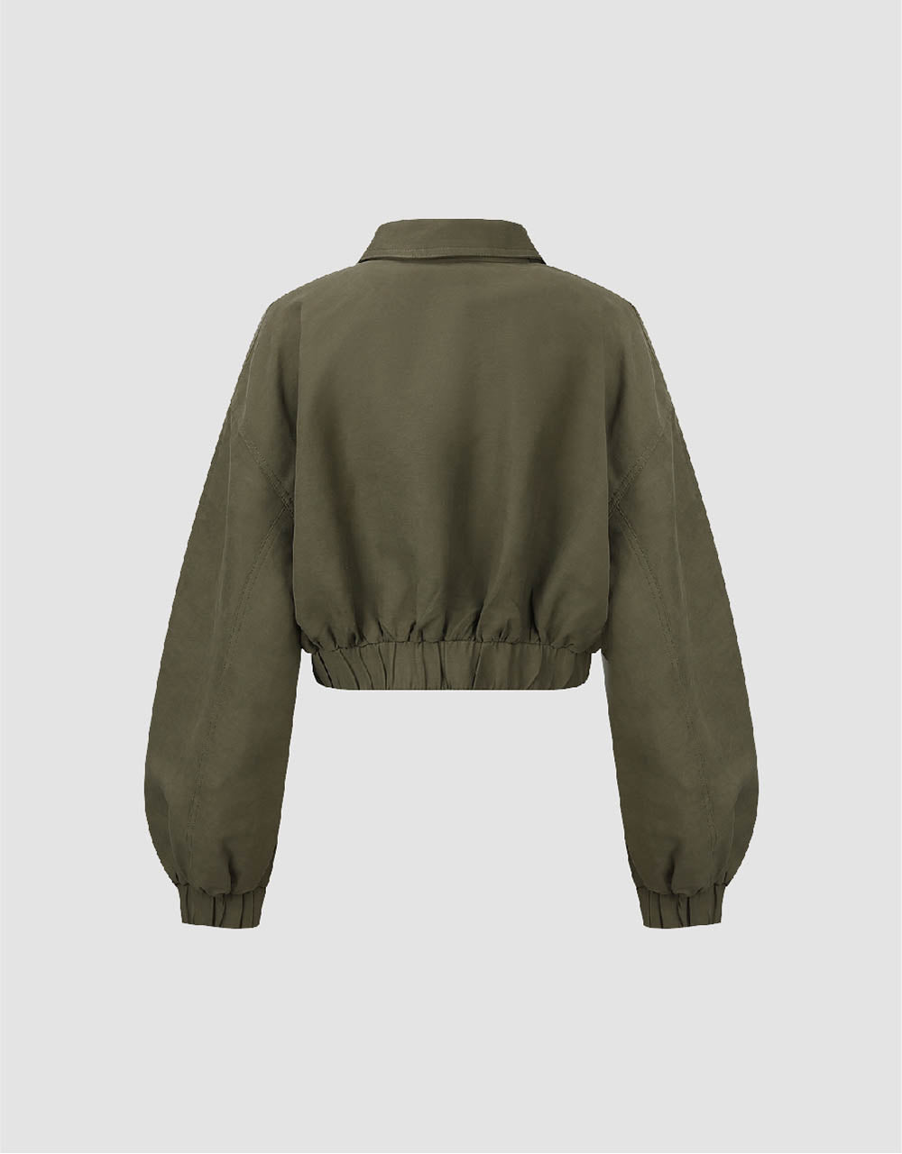 Zipper Front Balloon Jacket