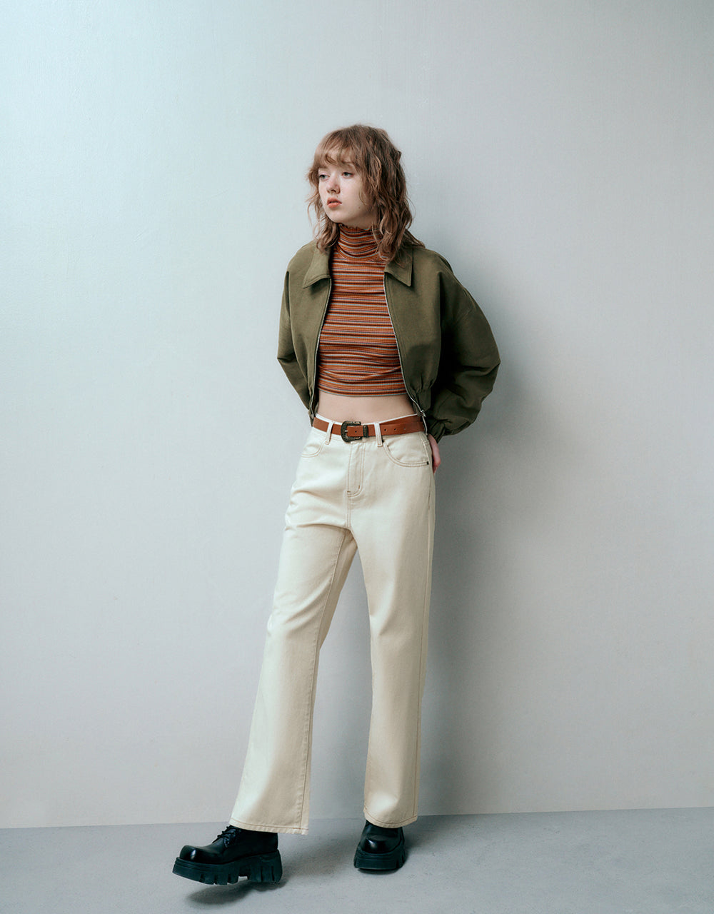 Zipper Front Balloon Jacket
