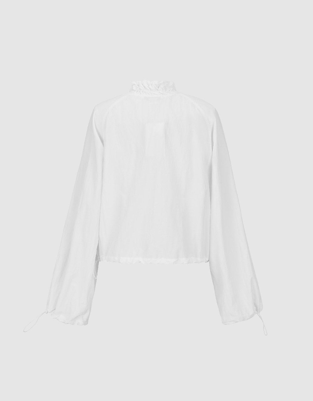 Zipper Font Frill Trim Jacket