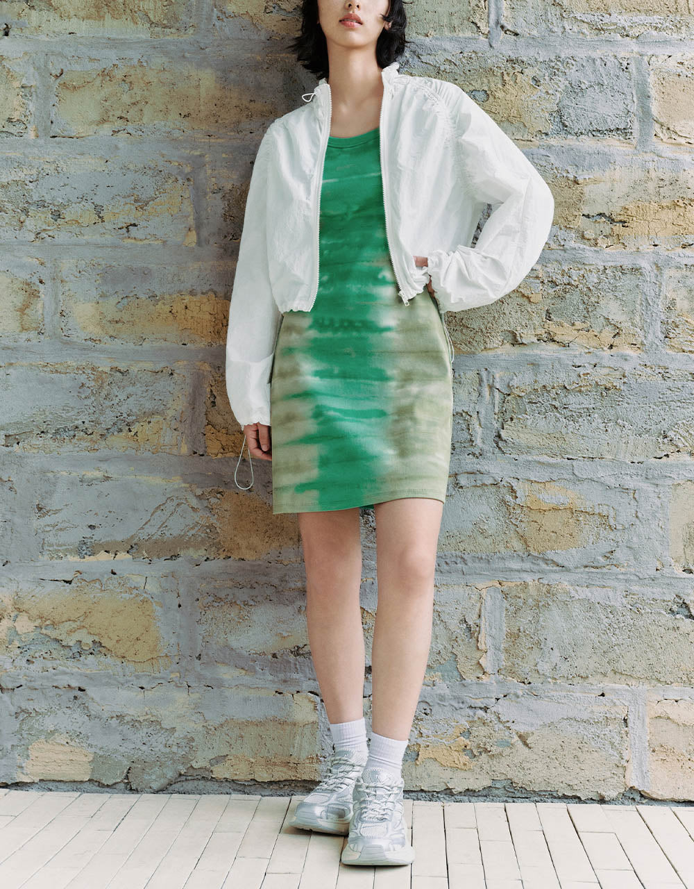 Zipper Font Frill Trim Jacket