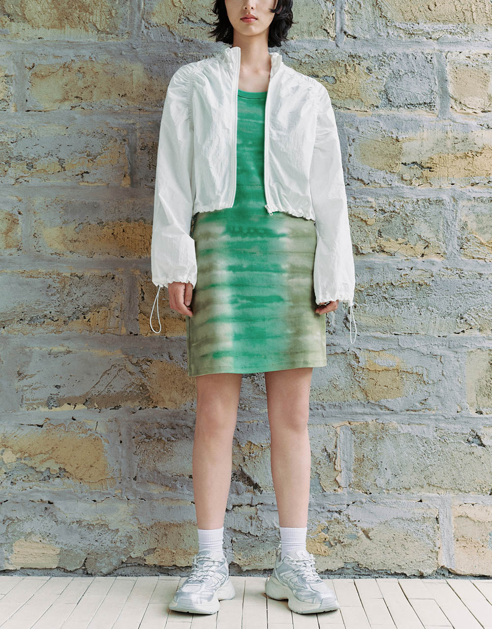 Zipper Font Frill Trim Jacket