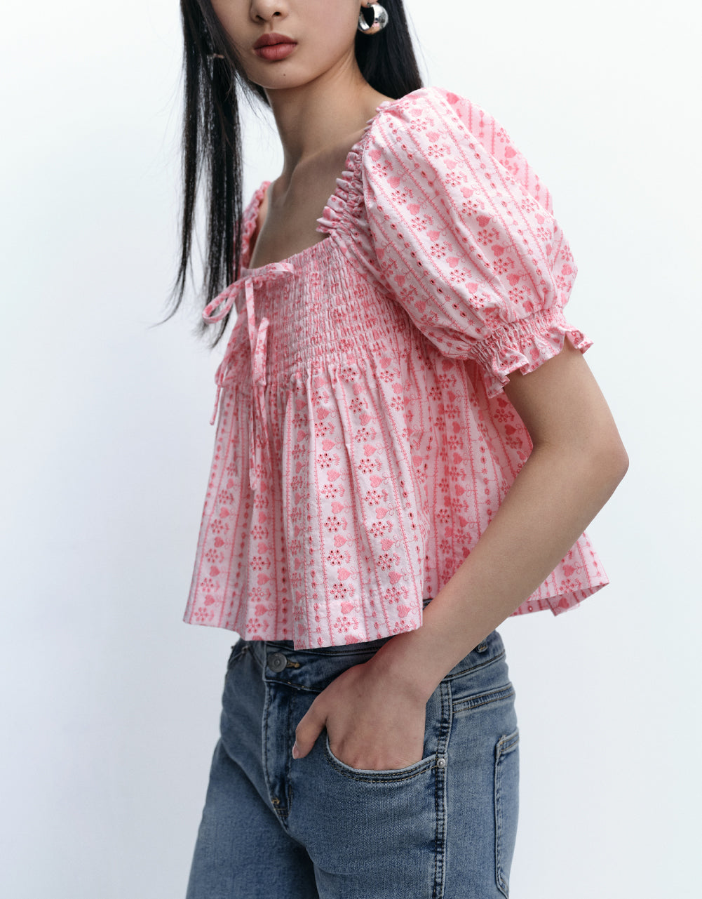 Floral Printed Puff Sleeve Blouse