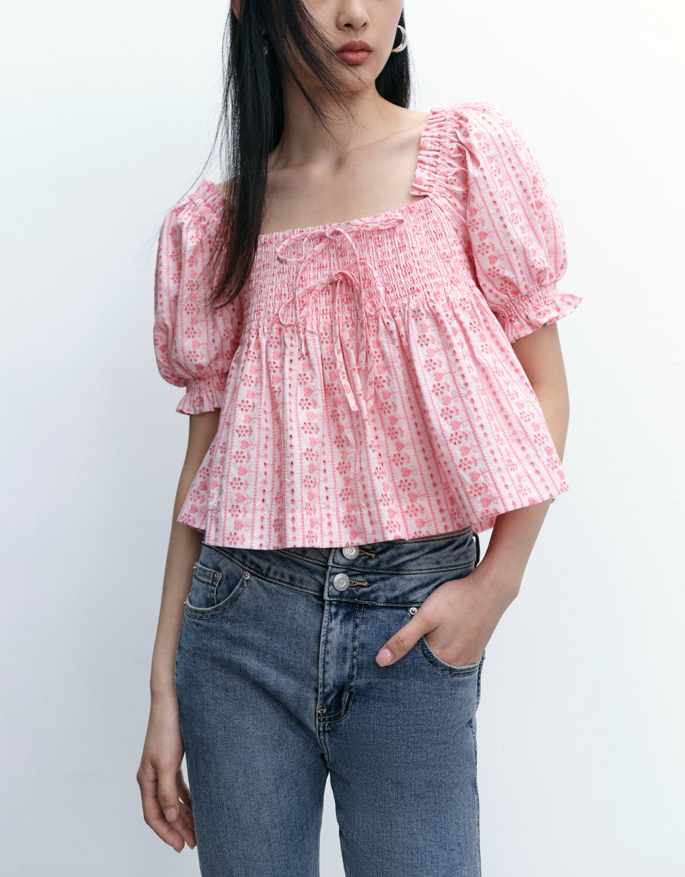Floral Printed Puff Sleeve Blouse