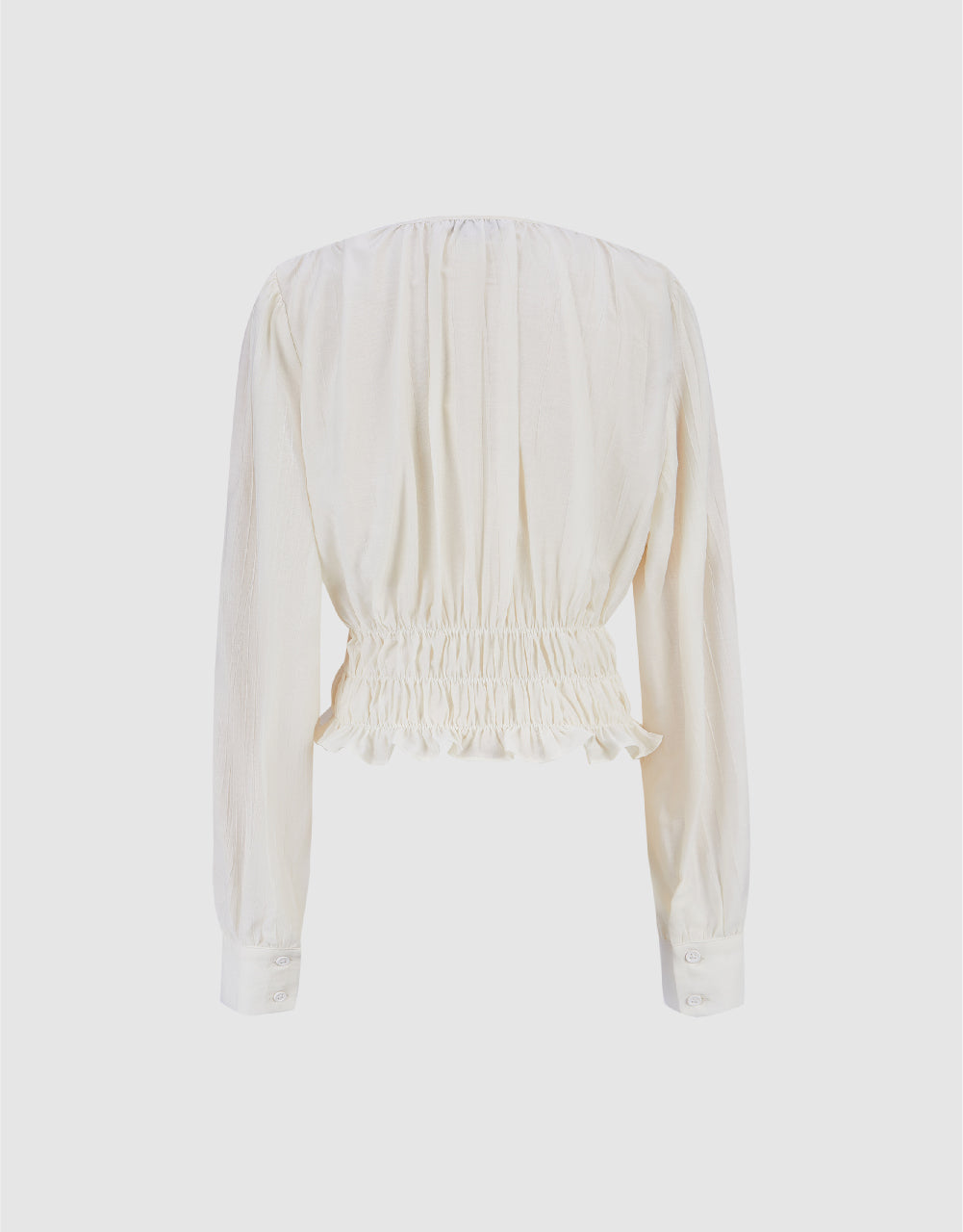 Button Up V-Neck Blouse
