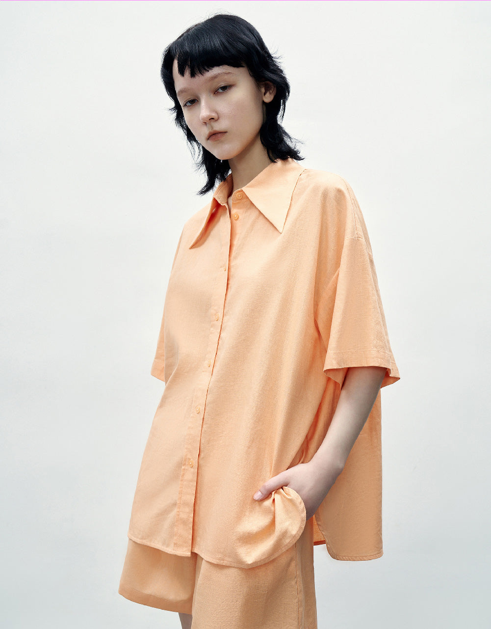 Drop Shoulder Sleeve Straight Shirt