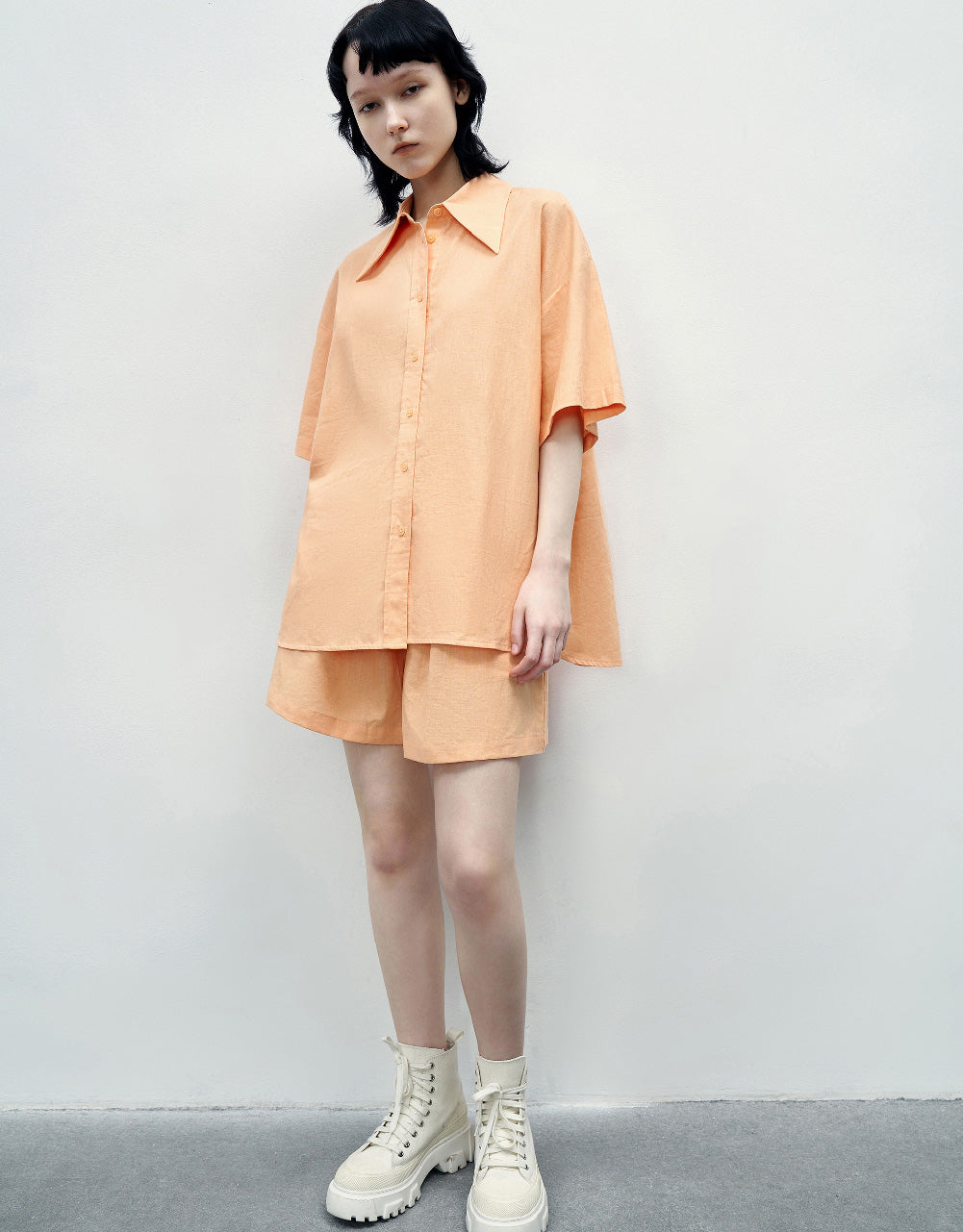 Drop Shoulder Sleeve Straight Shirt