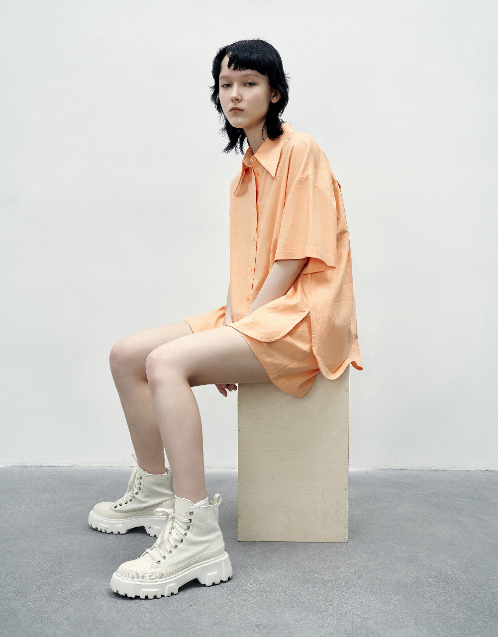 Drop Shoulder Sleeve Straight Shirt