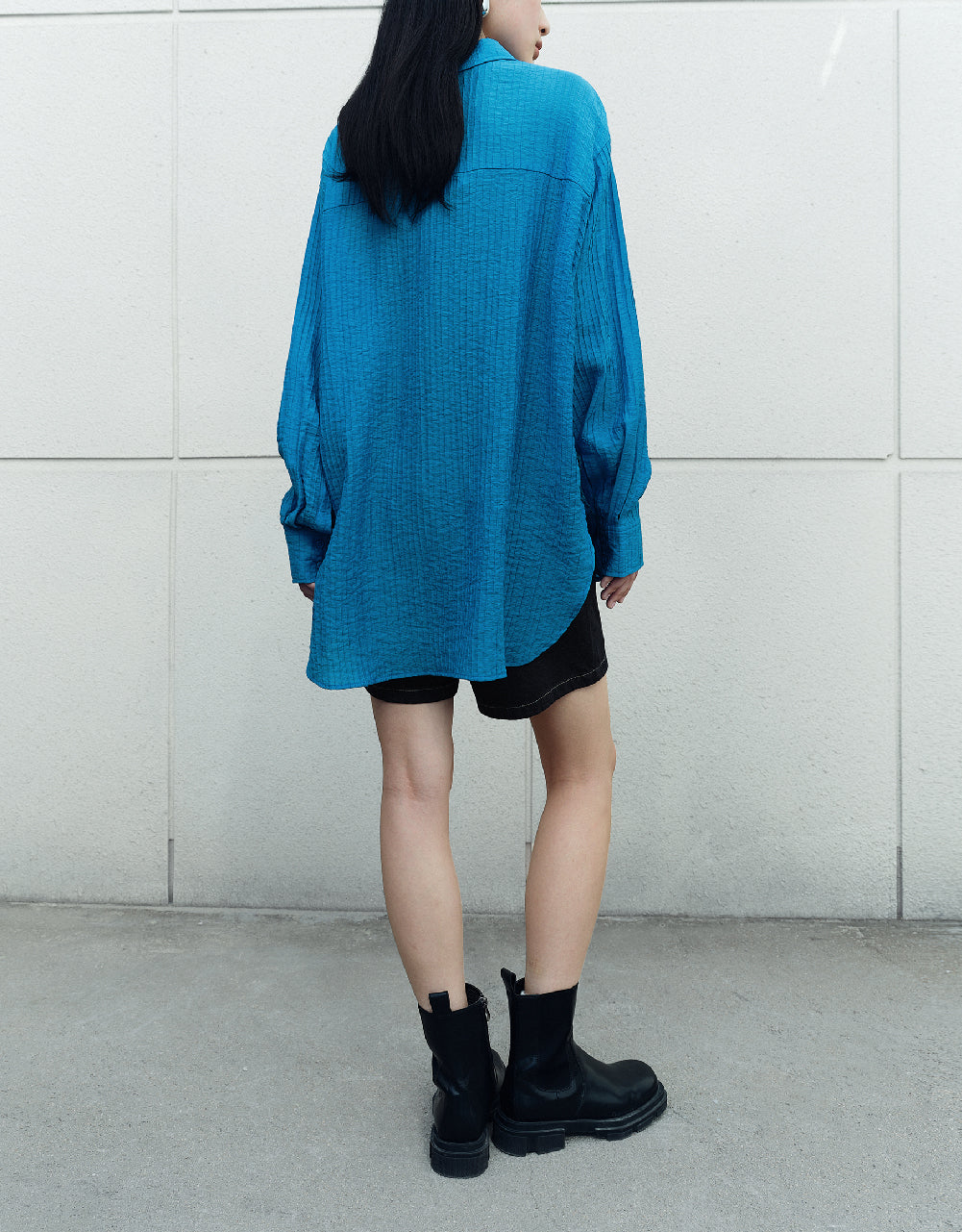 Textured Straight Oversized Shirt