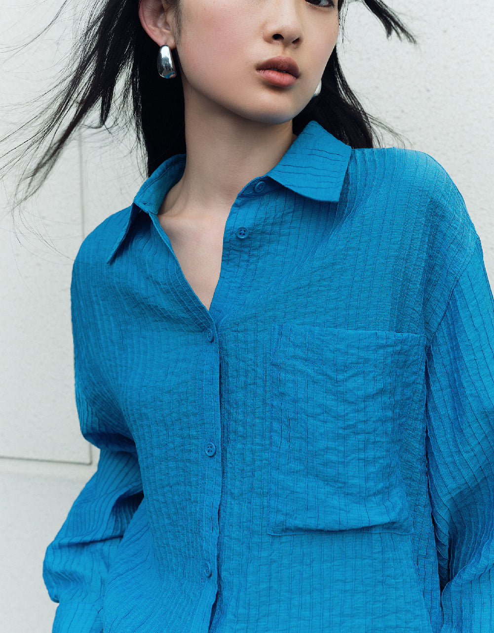 Textured Straight Oversized Shirt