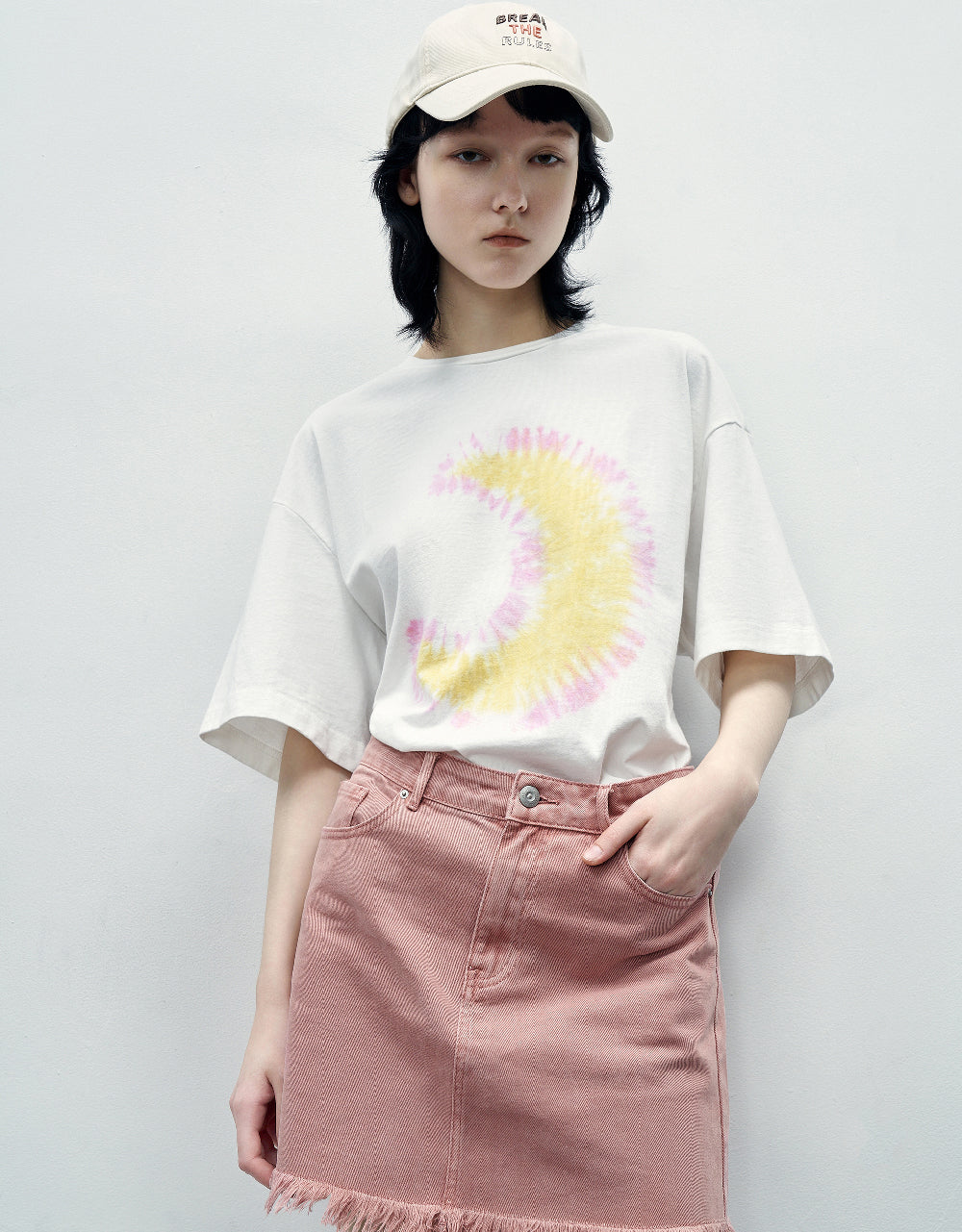 Moon Printed Straight T-Shirt
