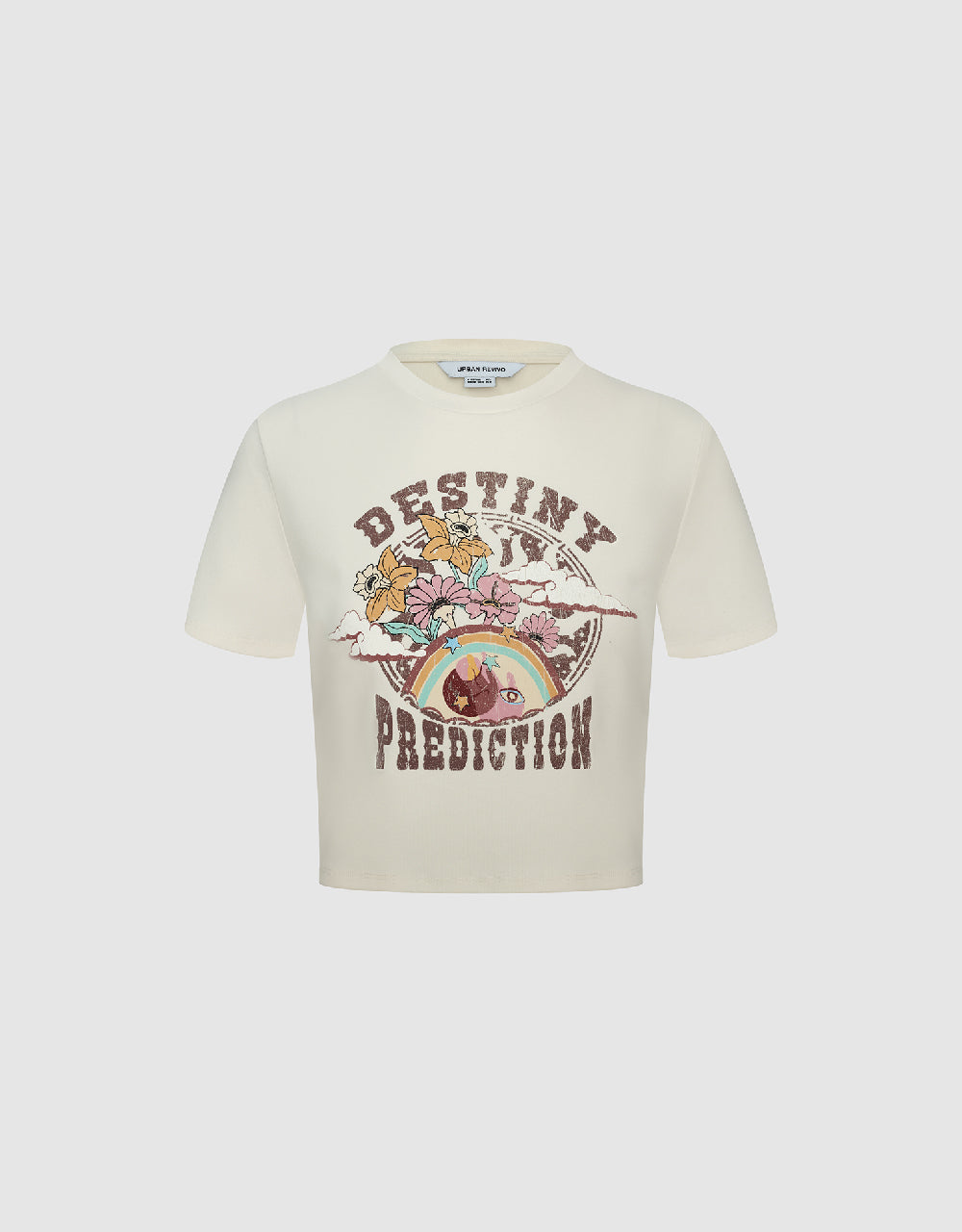 Graphic Crew Neck Skinny T-Shirt