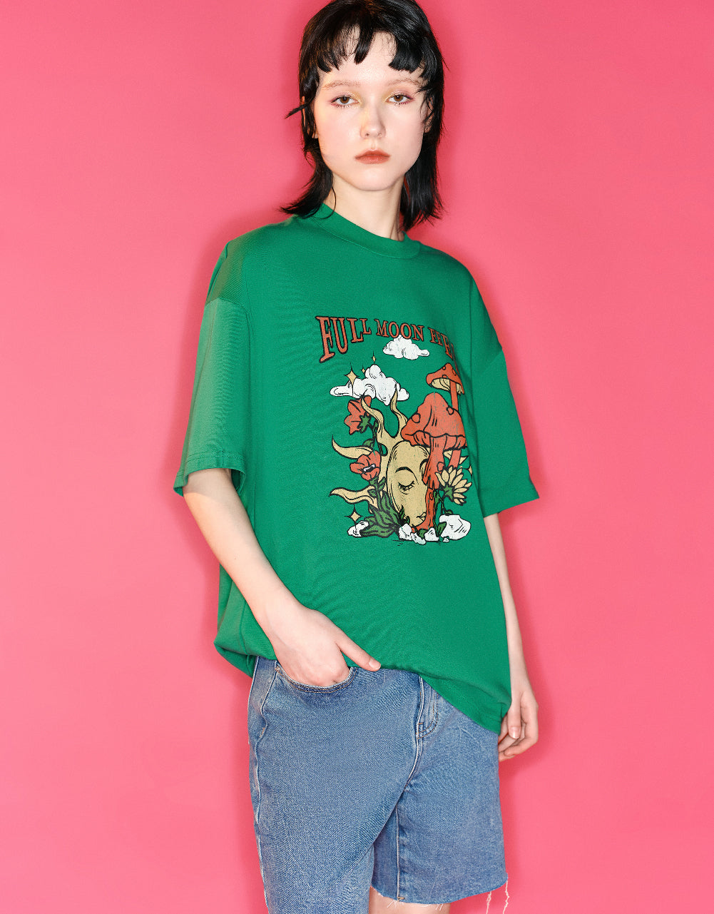 Drop Shoulder Sleeve Crew Neck Regular T-Shirts