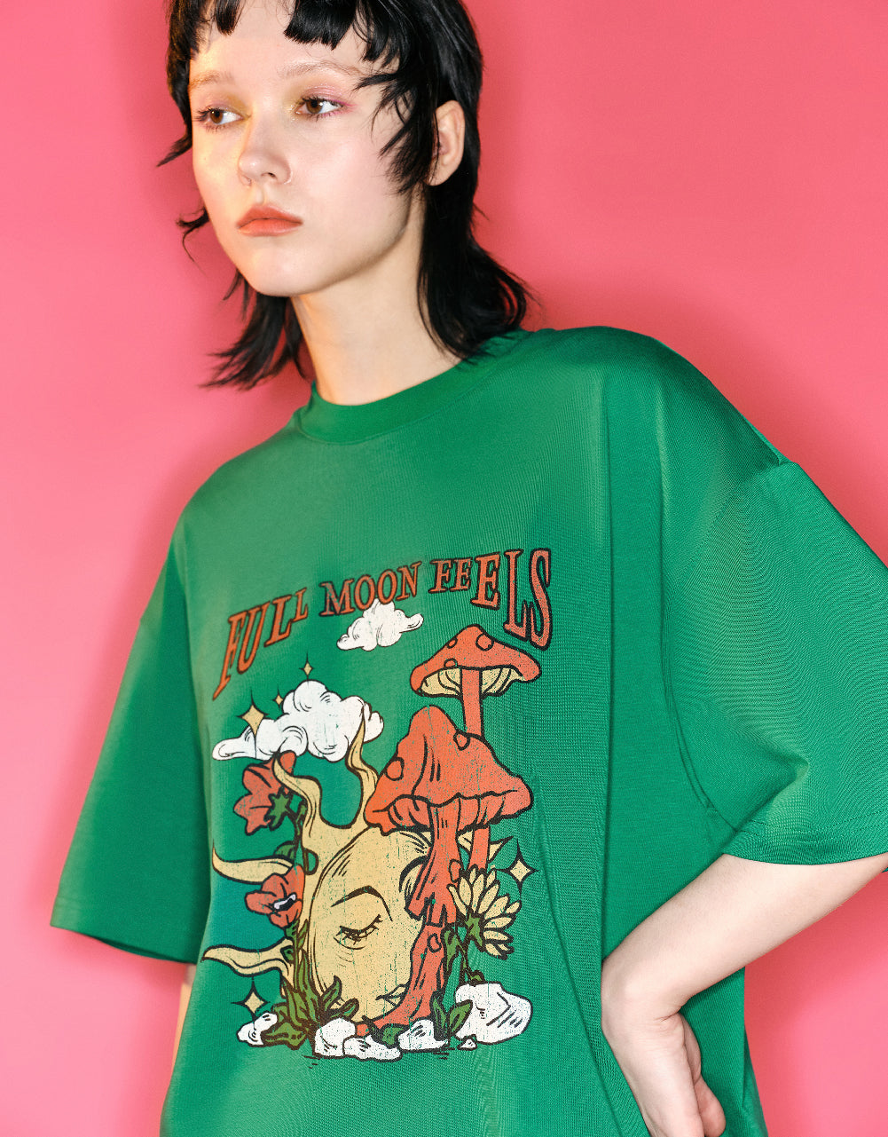 Drop Shoulder Sleeve Crew Neck Regular T-Shirts