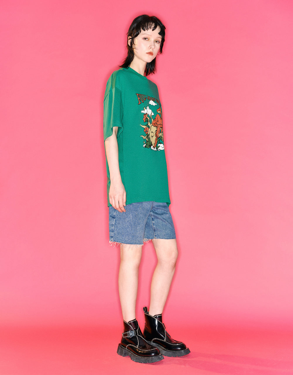 Drop Shoulder Sleeve Crew Neck Regular T-Shirts