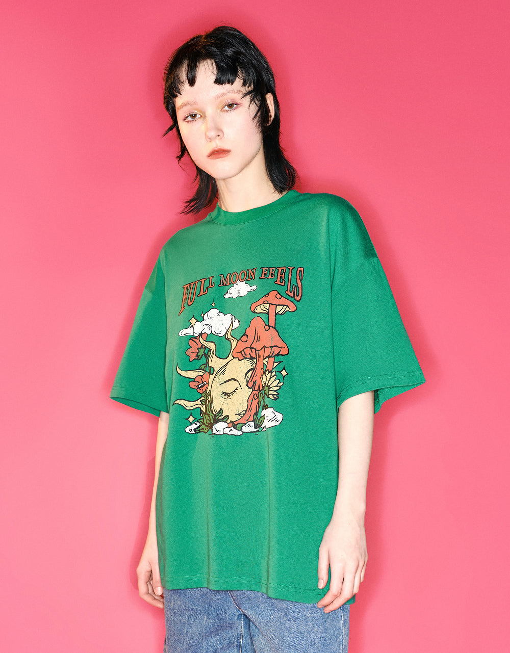 Drop Shoulder Sleeve Crew Neck Regular T-Shirts