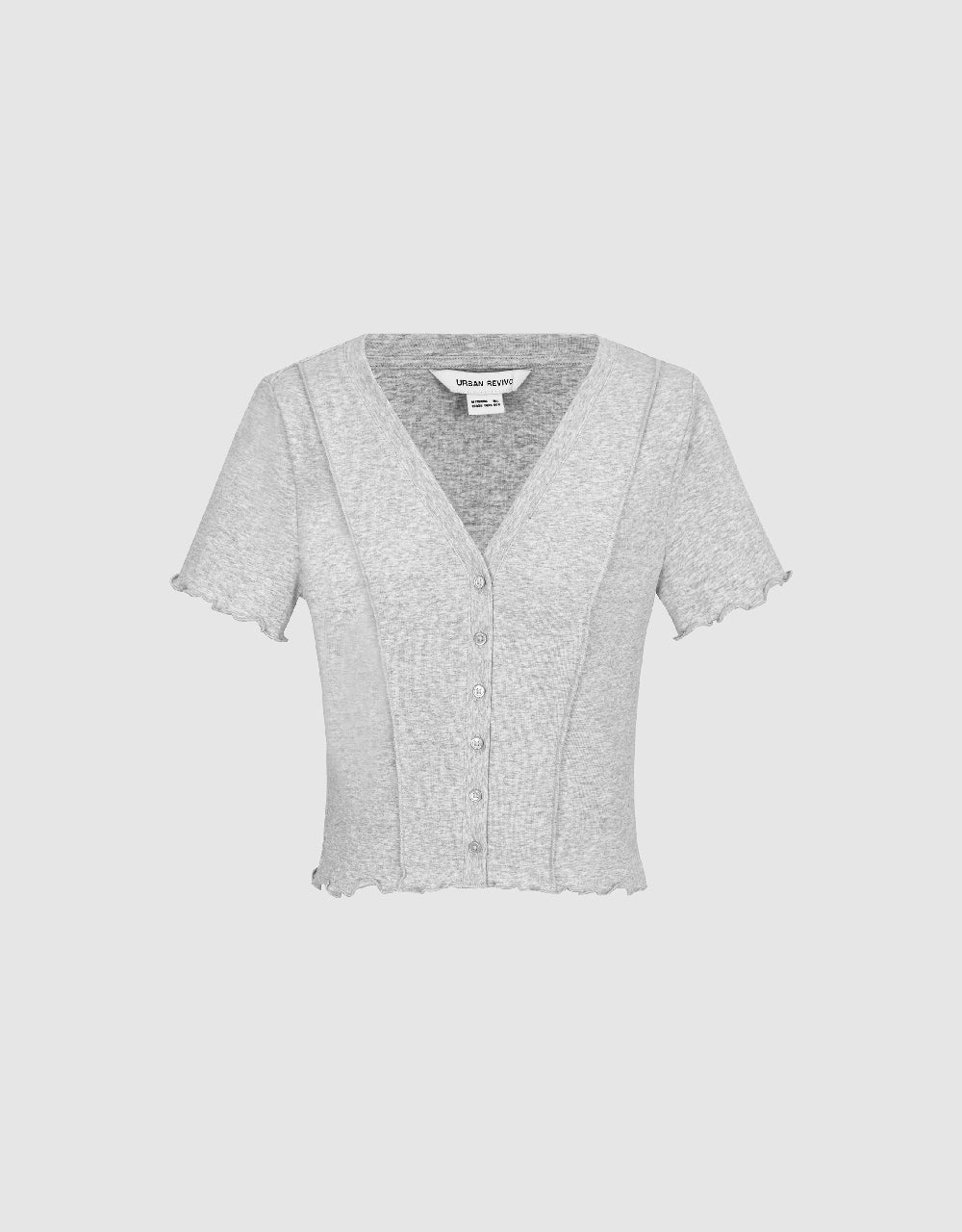 Button Up Skinny Knitted T-Shirt