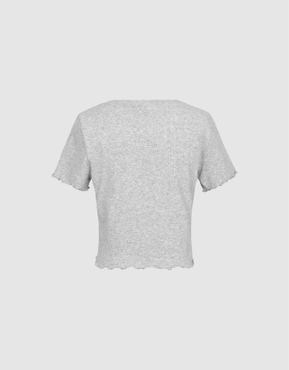 Button Up Skinny Knitted T-Shirt