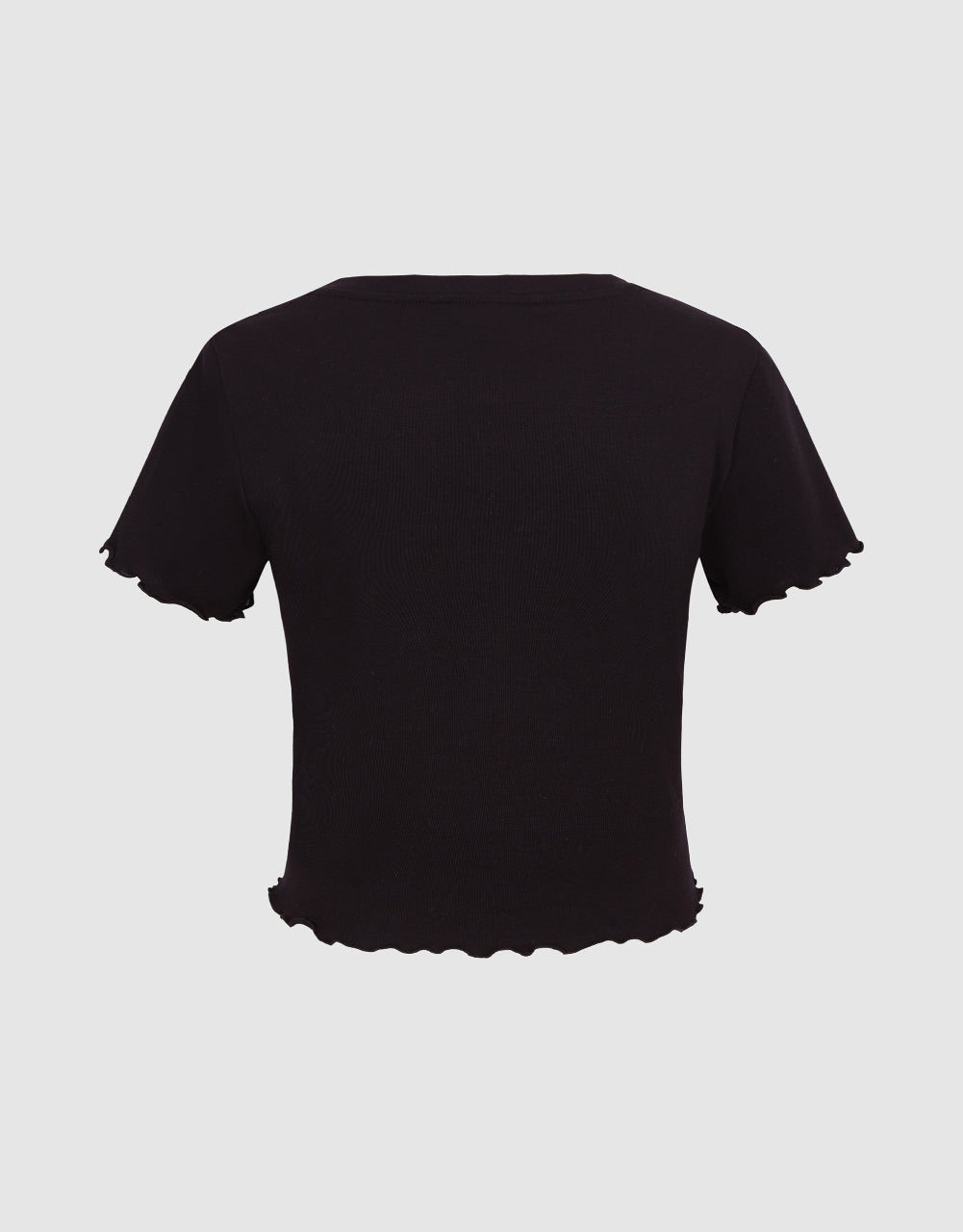 Button Up Skinny Knitted T-Shirt