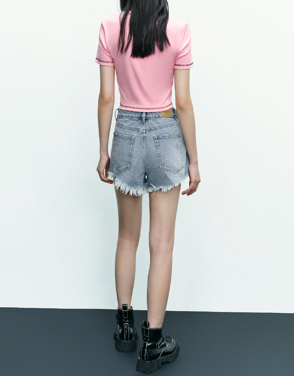 Letter Printed Crew Neck Skinny T-Shirt