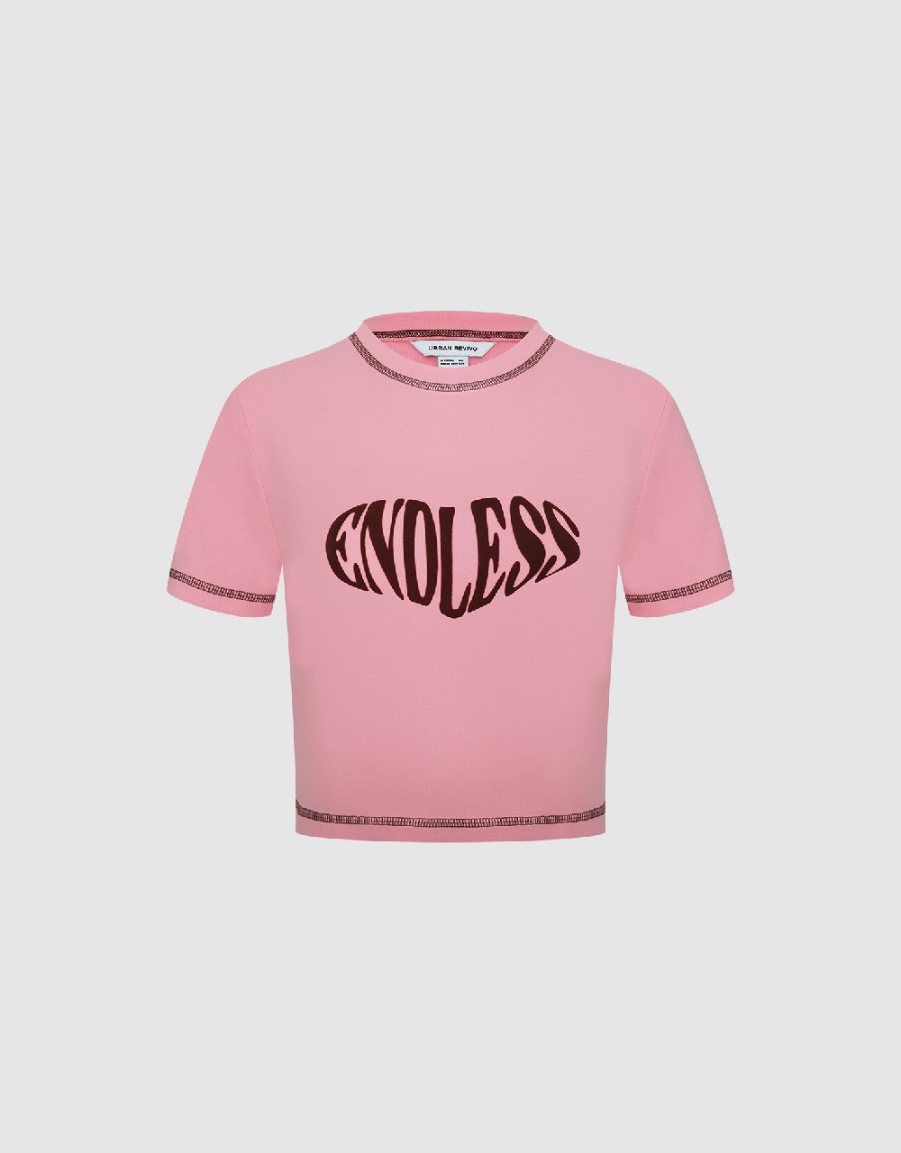 Letter Printed Crew Neck Skinny T-Shirt