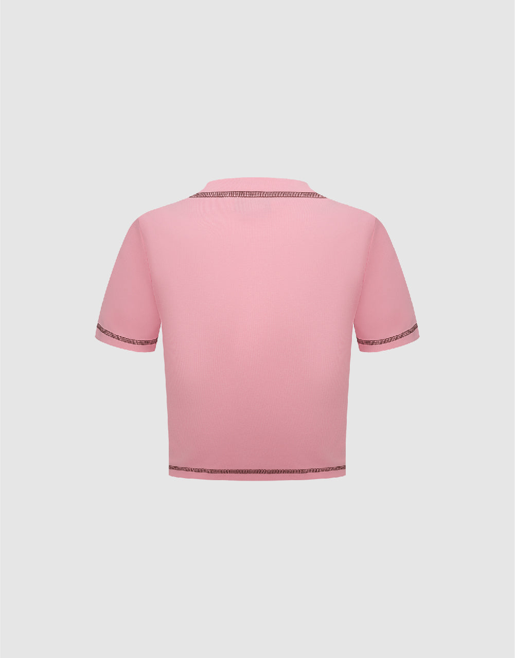 Letter Printed Crew Neck Skinny T-Shirt