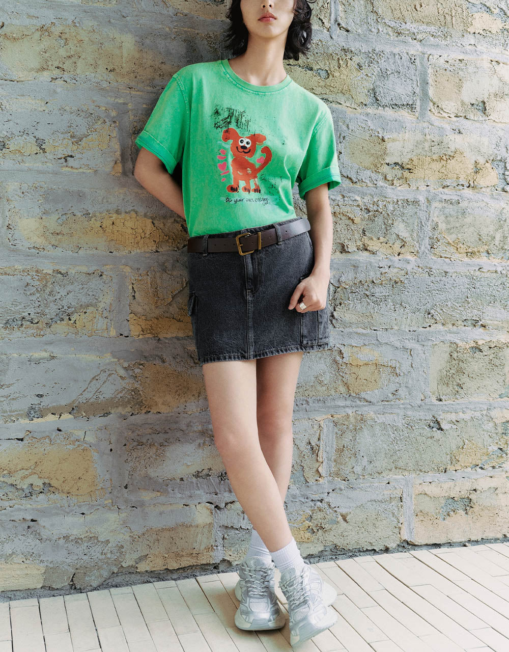 Animal Printed Crew Neck Loose T-Shirt